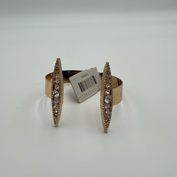 Gennaro Open Cuff Bracelet Gold Tone with Rhinestone - Picture 3 of 11